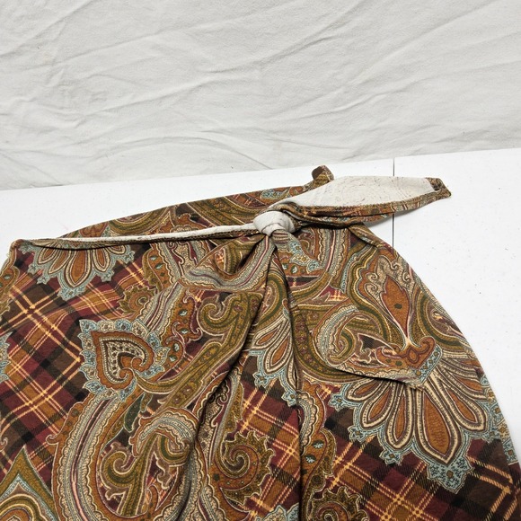 Perpetual Motion Dresses & Skirts - Perpetual Motion Faux Wrap Skirt Womens Large Brown Paisley Plaid Tie Front 90s